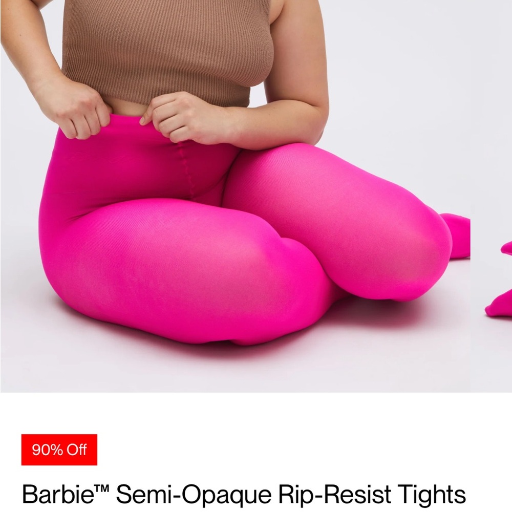 Brand new Sheertex Barbie Pink Semi-Opaque Rip-Resist Tights Sz L - Picture 4 of 8